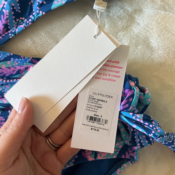 NWT women’s Lilly Pulitzer Snyder One Piece Swimsuit Star Gazing Barton Blue 8 - Picture 6 of 9